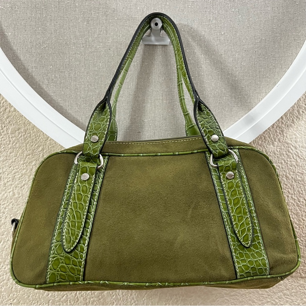 Tommy Hilfiger Green Suede Croc Purse